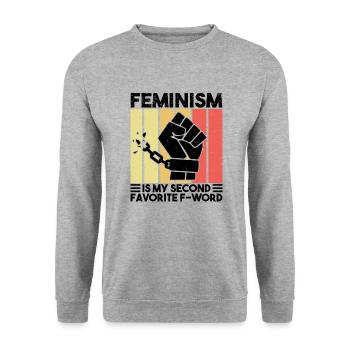 Féminisme Égalité Women’s Power Slogan - Sweat-shirt Unisexe - gris chiné - Devant - Alina (178cm) & Michal (187cm)