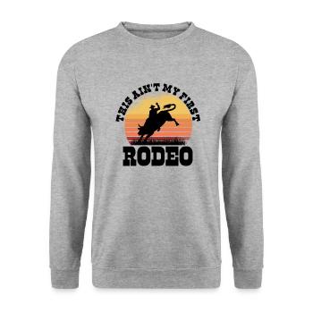 Rodéo Western Cowboy Wild West Retro Horse - Sweat-shirt Unisexe - gris chiné - Devant - Alina (178cm) & Michal (187cm)