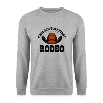 Rodéo Western Cowboy Wild West Retro Horse - Sweat-shirt Unisexe - gris chiné - Devant - Alina (178cm) & Michal (187cm)