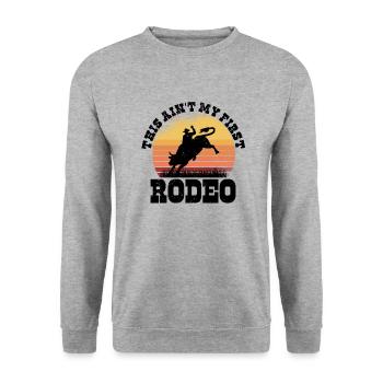 Rodéo Western Cowboy Wild West Retro Horse - Sweat-shirt Unisexe - gris chiné - Devant - Alina (178cm) & Michal (187cm)