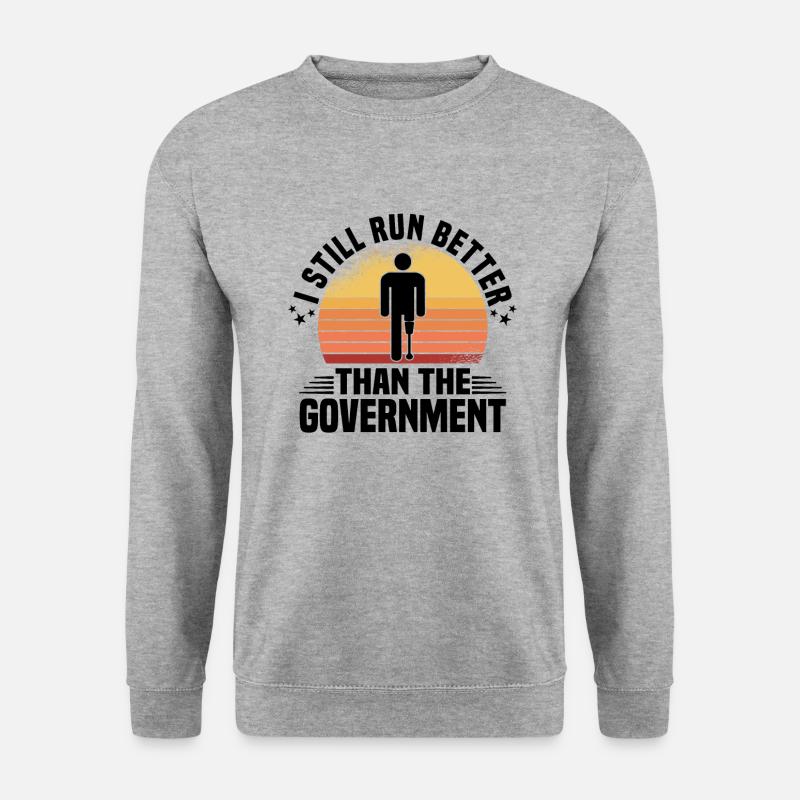 Amputiert Invalide Prothese Handicap Rollstuhl - Unisex Pullover - Weißgrau meliert