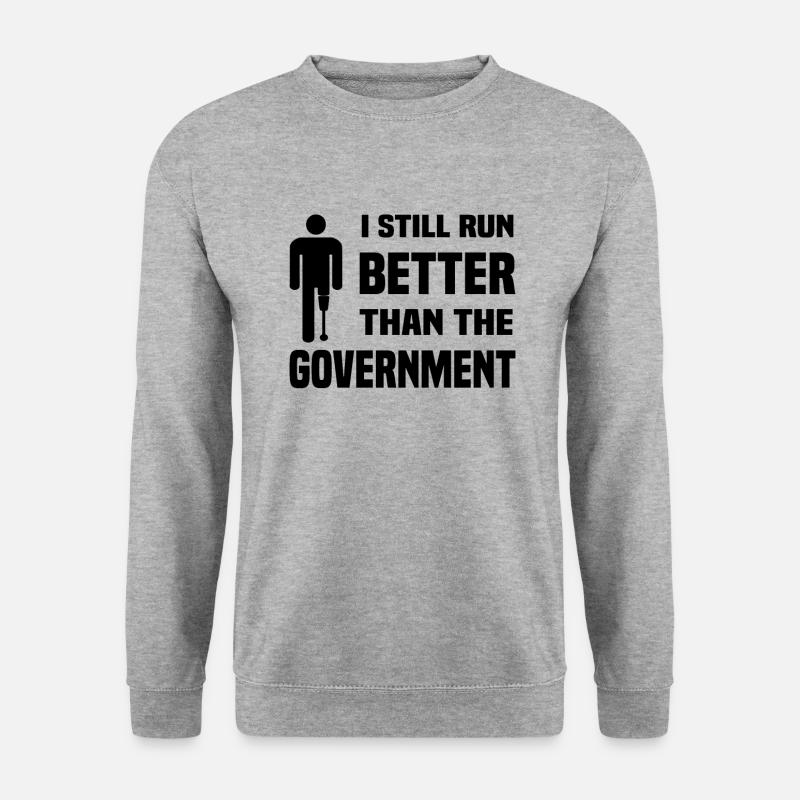 Amputiert Invalide Prothese Handicap Rollstuhl - Unisex Pullover - Weißgrau meliert