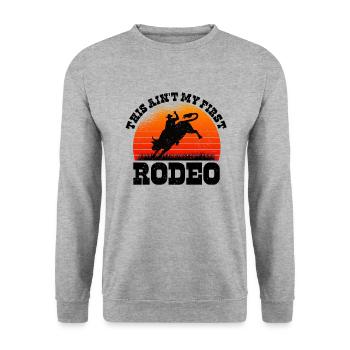 Rodéo Western Cowboy Wild West Retro Horse - Sweat-shirt Unisexe - gris chiné - Devant - Alina (178cm) & Michal (187cm)