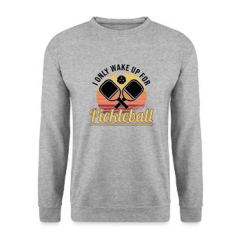 Pickleball Retro Liebe Dinking Pickleballspieler - Unisex Pullover - Weißgrau meliert - Vorne - Alina (178cm) & Michal (187cm)