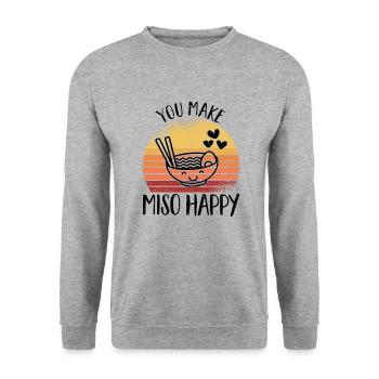 Miso Soup Japan Japanese Food Kücke - Unisex Sweatshirt - salt & pepper - Front - Alina (178cm) & Michal (187cm)
