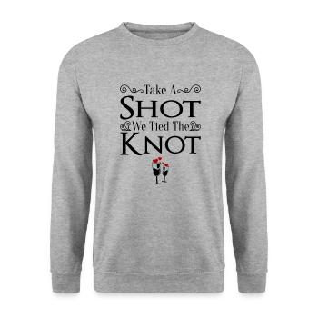 JGA Mariage Mariage Jungesellenabschied Party - Sweat-shirt Unisexe - gris chiné - Devant - Alina (178cm) & Michal (187cm)