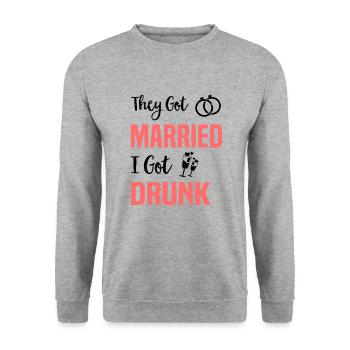 JGA Mariage Mariage Jungesellenabschied Party - Sweat-shirt Unisexe - gris chiné - Devant - Alina (178cm) & Michal (187cm)