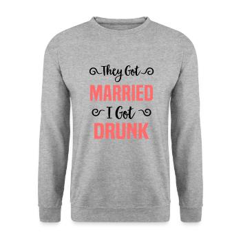 JGA Mariage Mariage Jungesellenabschied Party - Sweat-shirt Unisexe - gris chiné - Devant - Alina (178cm) & Michal (187cm)