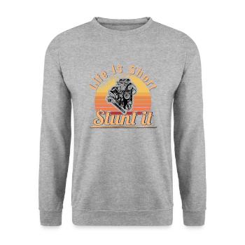 Muscel Car V8 Turbocompresseur Tuning Voiture de course - Sweat-shirt Unisexe - gris chiné - Devant - Alina (178cm) & Michal (187cm)