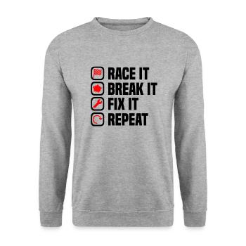 Muscel Car V8 Turbocompresseur Tuning Voiture de course - Sweat-shirt Unisexe - gris chiné - Devant - Alina (178cm) & Michal (187cm)