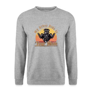 Muscel Car V8 Turbocompresseur Tuning Voiture de course - Sweat-shirt Unisexe - gris chiné - Devant - Alina (178cm) & Michal (187cm)