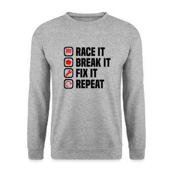 Muscel Car V8 Turbocompresseur Tuning Voiture de course - Sweat-shirt Unisexe - gris chiné - Devant - Alina (178cm) & Michal (187cm)