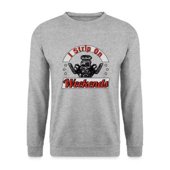 Muscel Car V8 Turbocharger Tuning Rennwagen - Unisex Pullover - Weißgrau meliert - Vorne - Alina (178cm) & Michal (187cm)