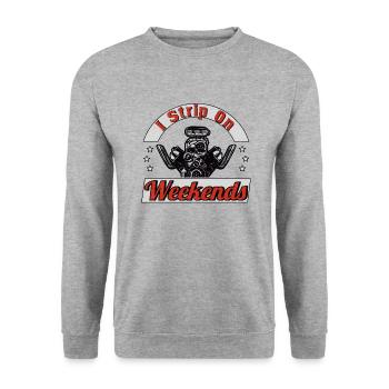 Muscel Car V8 Turbocharger Tuning Rennwagen - Unisex Pullover - Weißgrau meliert - Vorne - Alina (178cm) & Michal (187cm)