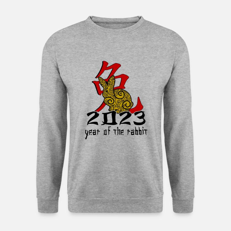 Chinese Rabbit Character New Year - Unisex Sweatshirt - salt & pepper