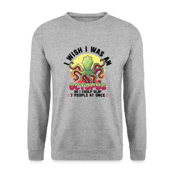 Octopus Octopus Sea Tentacle Octopus Octopus Octopus - Unisex Sweatshirt - salt & pepper - Front - Alina (178cm) & Michal (187cm)