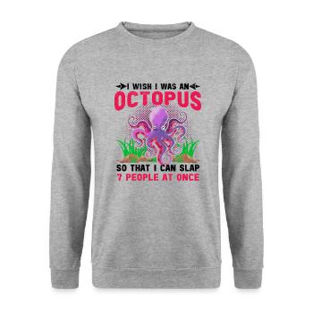 Octopus Octopus Sea Tentacle Octopus Octopus Octopus - Unisex Sweatshirt - salt & pepper - Front - Alina (178cm) & Michal (187cm)