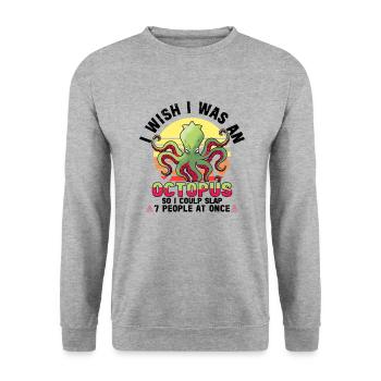 Octopus Octopus Sea Tentacle Octopus Octopus Octopus - Unisex Sweatshirt - salt & pepper - Front - Alina (178cm) & Michal (187cm)
