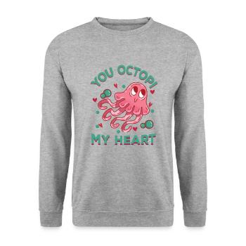 Octopus Octopus Sea Tentacle Octopus Octopus Octopus - Unisex Sweatshirt - salt & pepper - Front - Alina (178cm) & Michal (187cm)