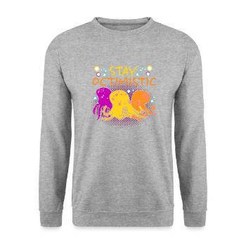 Poulpe Poulpe Tentacule de mer Poulpe Poulpe Poulpe Poulpe - Sweat-shirt Unisexe - gris chiné - Devant - Alina (178cm) & Michal (187cm)