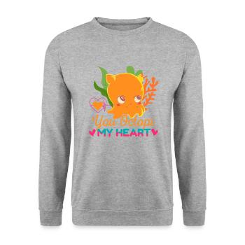 Octopus Octopus Sea Tentacle Octopus Octopus Octopus - Unisex Sweatshirt - salt & pepper - Front - Alina (178cm) & Michal (187cm)
