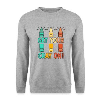 Primary School Teacher Kindergarten Educator - Unisex Sweatshirt - salt & pepper - Front - Alina (178cm) & Michal (187cm)