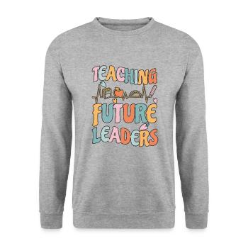 Primary School Teacher Kindergarten Educator - Unisex Sweatshirt - salt & pepper - Front - Alina (178cm) & Michal (187cm)