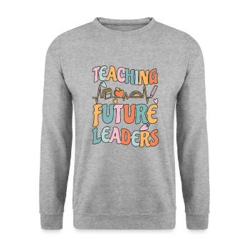 Primary School Teacher Kindergarten Educator - Unisex Sweatshirt - salt & pepper - Front - Alina (178cm) & Michal (187cm)