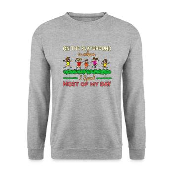 Primary School Teacher Kindergarten Educator - Unisex Sweatshirt - salt & pepper - Front - Alina (178cm) & Michal (187cm)