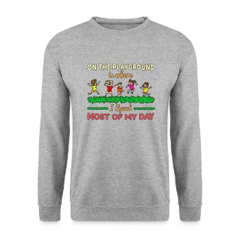 Primary School Teacher Kindergarten Educator - Unisex Sweatshirt - salt & pepper - Front - Alina (178cm) & Michal (187cm)
