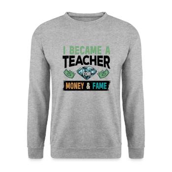 Primary School Teacher Kindergarten Educator - Unisex Sweatshirt - salt & pepper - Front - Alina (178cm) & Michal (187cm)