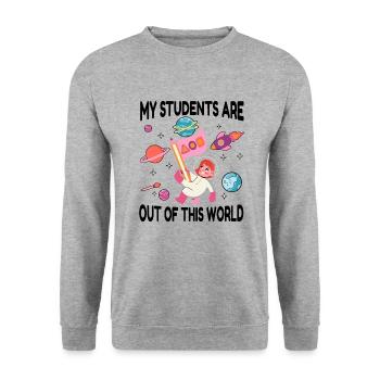 Primary School Teacher Kindergarten Educator - Unisex Sweatshirt - salt & pepper - Front - Alina (178cm) & Michal (187cm)
