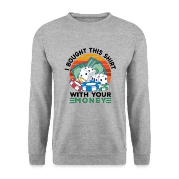 Casino Gambling Slot Machine Card Game - Unisex Sweatshirt - salt & pepper - Front - Alina (178cm) & Michal (187cm)
