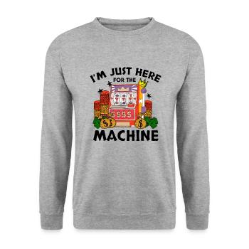Kasino Glücksspiel Spielautomat Kartenspiel - Unisex Pullover - Weißgrau meliert - Vorne - Alina (178cm) & Michal (187cm)