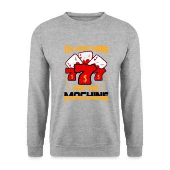 Casino Gambling Slot Machine à sous Jeu de cartes - Sweat-shirt Unisexe - gris chiné - Devant - Alina (178cm) & Michal (187cm)
