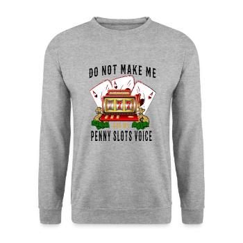 Casino Gambling Slot Machine à sous Jeu de cartes - Sweat-shirt Unisexe - gris chiné - Devant - Alina (178cm) & Michal (187cm)