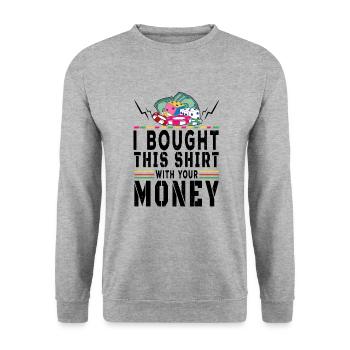Casino Gambling Slot Machine Card Game - Unisex Sweatshirt - salt & pepper - Front - Alina (178cm) & Michal (187cm)