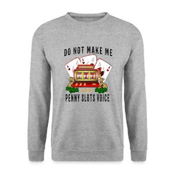 Kasino Glücksspiel Spielautomat Kartenspiel - Unisex Pullover - Weißgrau meliert - Vorne - Alina (178cm) & Michal (187cm)
