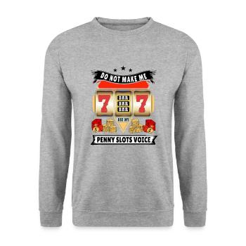 Casino Gambling Slot Machine à sous Jeu de cartes - Sweat-shirt Unisexe - gris chiné - Devant - Alina (178cm) & Michal (187cm)