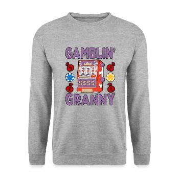Casino Gambling Slot Machine à sous Jeu de cartes - Sweat-shirt Unisexe - gris chiné - Devant - Alina (178cm) & Michal (187cm)