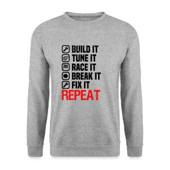 Muscel Car V8 Turbocompresseur Tuning Racing Car - Sweat-shirt Unisexe - gris chiné - Devant - Alina (178cm) & Michal (187cm)