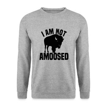 Büffel Bison Ochse Indianer Amerikanisch - Unisex Pullover - Weißgrau meliert - Vorne - Alina (178cm) & Michal (187cm)