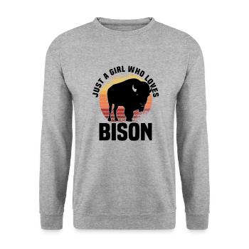 Buffalo Bison Ox Indian American - Unisex Sweatshirt - salt & pepper - Front - Alina (178cm) & Michal (187cm)