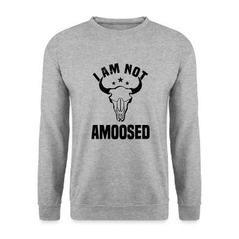 Buffle Bison Buffle Amérindien - Sweat-shirt Unisexe - gris chiné - Devant - Alina (178cm) & Michal (187cm)