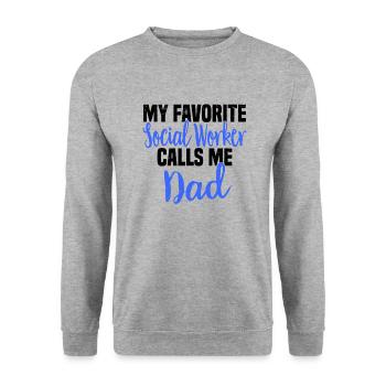 Sozialarbeit Sozialarbeiter Soziale Arbeit Papa - Unisex Pullover - Weißgrau meliert - Vorne - Alina (178cm) & Michal (187cm)