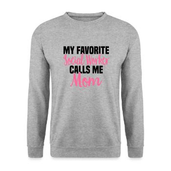 Sozialarbeit Sozialarbeiter Soziale Arbeit Mama - Unisex Pullover - Weißgrau meliert - Vorne - Alina (178cm) & Michal (187cm)