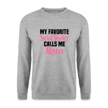 Sozialarbeit Sozialarbeiter Soziale Arbeit Mama - Unisex Pullover - Weißgrau meliert - Vorne - Alina (178cm) & Michal (187cm)