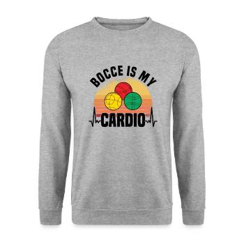 Boccia Petanque Boule Boccia Player Lyonnais - Unisex Sweatshirt - salt & pepper - Front - Alina (178cm) & Michal (187cm)