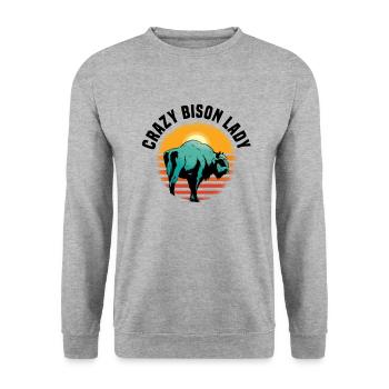 Buffalo Bison Ox Indian American - Unisex Sweatshirt - salt & pepper - Front - Alina (178cm) & Michal (187cm)