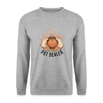 Poterie Argile Cours de poterie Poterie Getöpfert - Sweat-shirt Unisexe - gris chiné - Devant - Alina (178cm) & Michal (187cm)